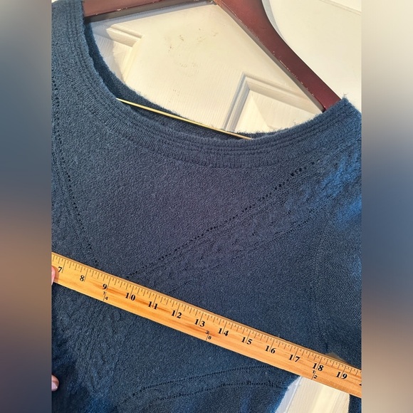 KNITTED & KNOTTED Anthropologie GORGEOUS M Senni Teal Sweater Sheer Panel Alpaca - Picture 4 of 13
